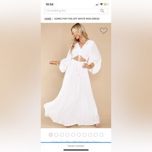 Red dress white maxi dress “going for this” from Red Dress boutique